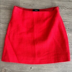 Theory Women's Vibrant Red Mini Skirt